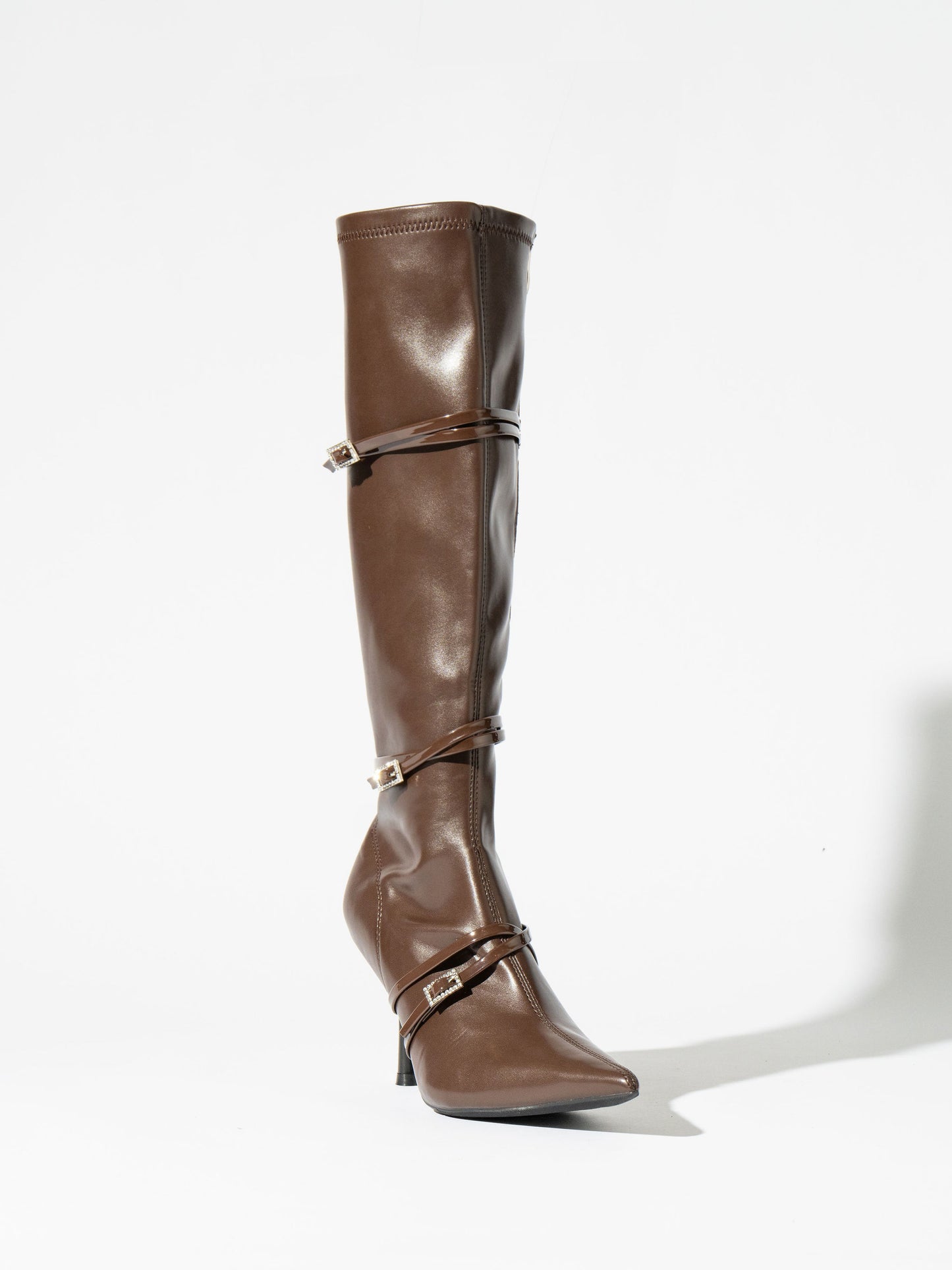 Rabanne Belt leather knee-high boots - Carmel Brown