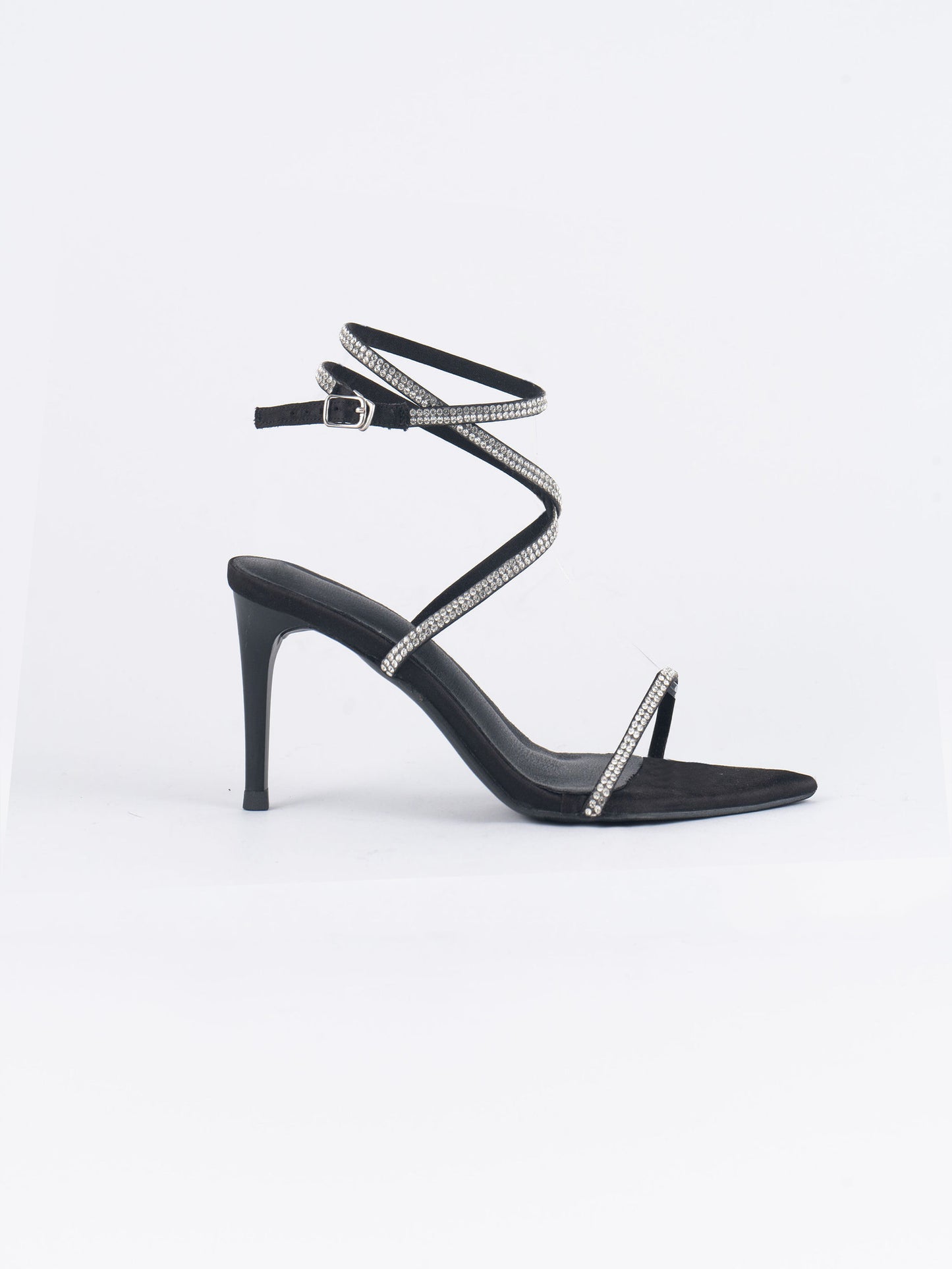 Chloe Rhinestone-Embellished Satin Sandals