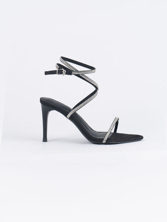 Chloe Rhinestone-Embellished Satin Sandals