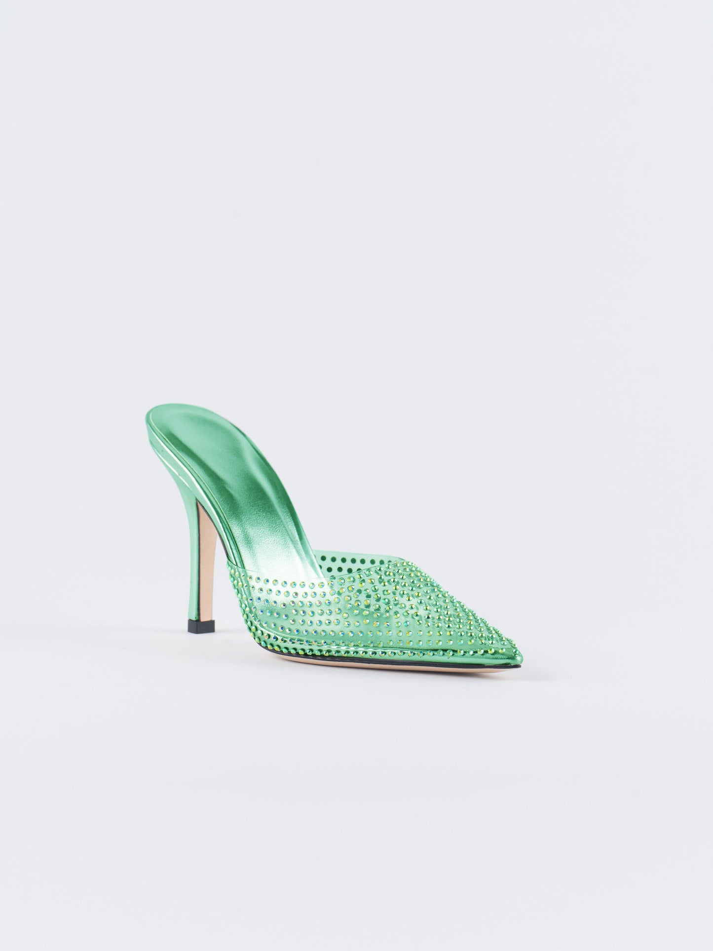 Moonlight Crystal Embellished Sandals - Ocean Green
