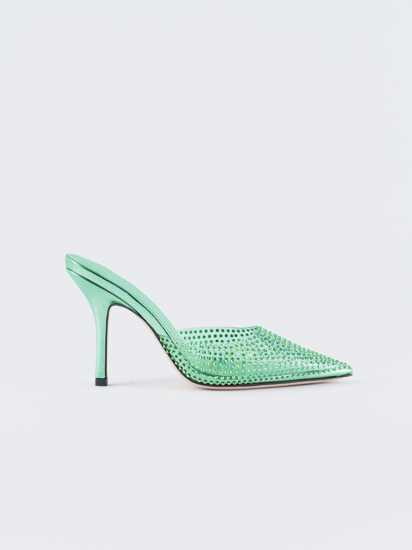 Moonlight Crystal Embellished Sandals - Ocean Green