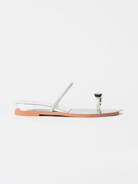 Infini Dimond Ring Flats - Glass Silver