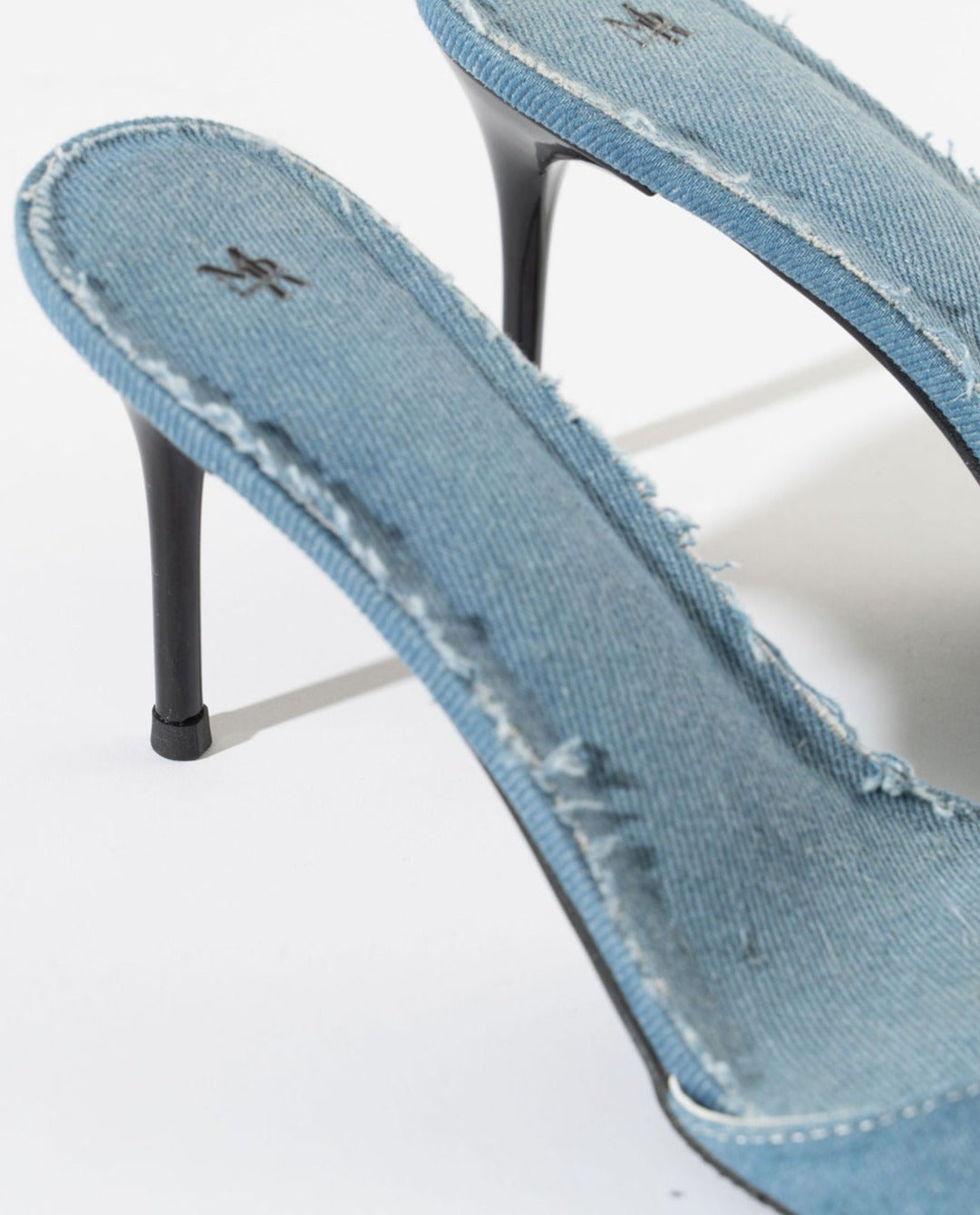 Nastya Denim Mules - Light Washed Denim
