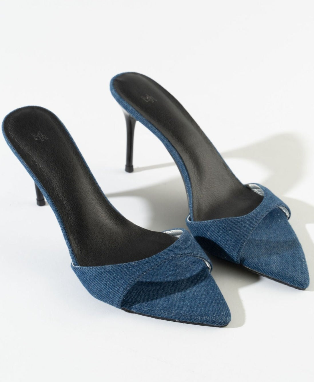 Nastya Denim Mules - Dark Navy
