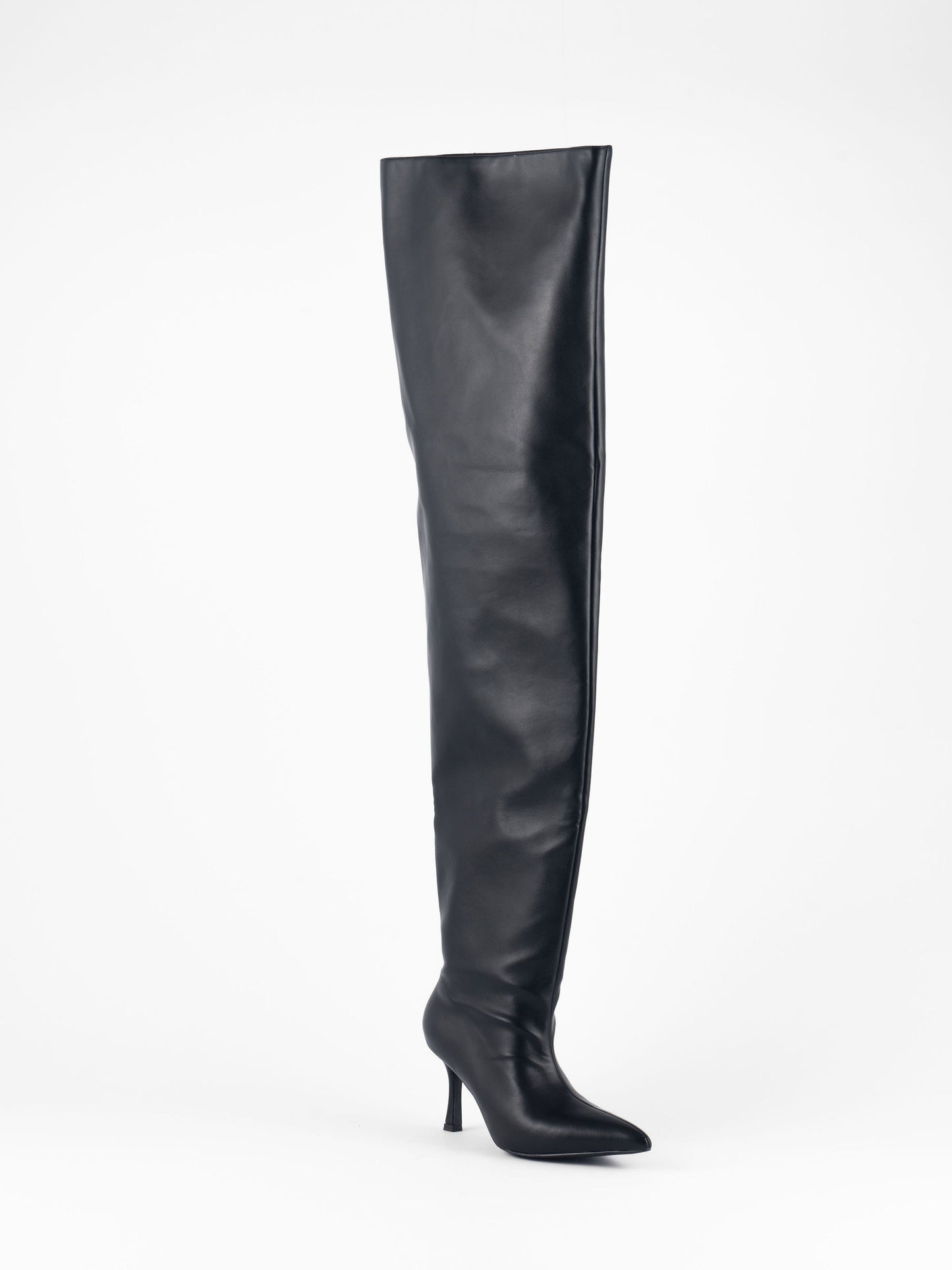 Young City Thigh High Trouser Boots - Black