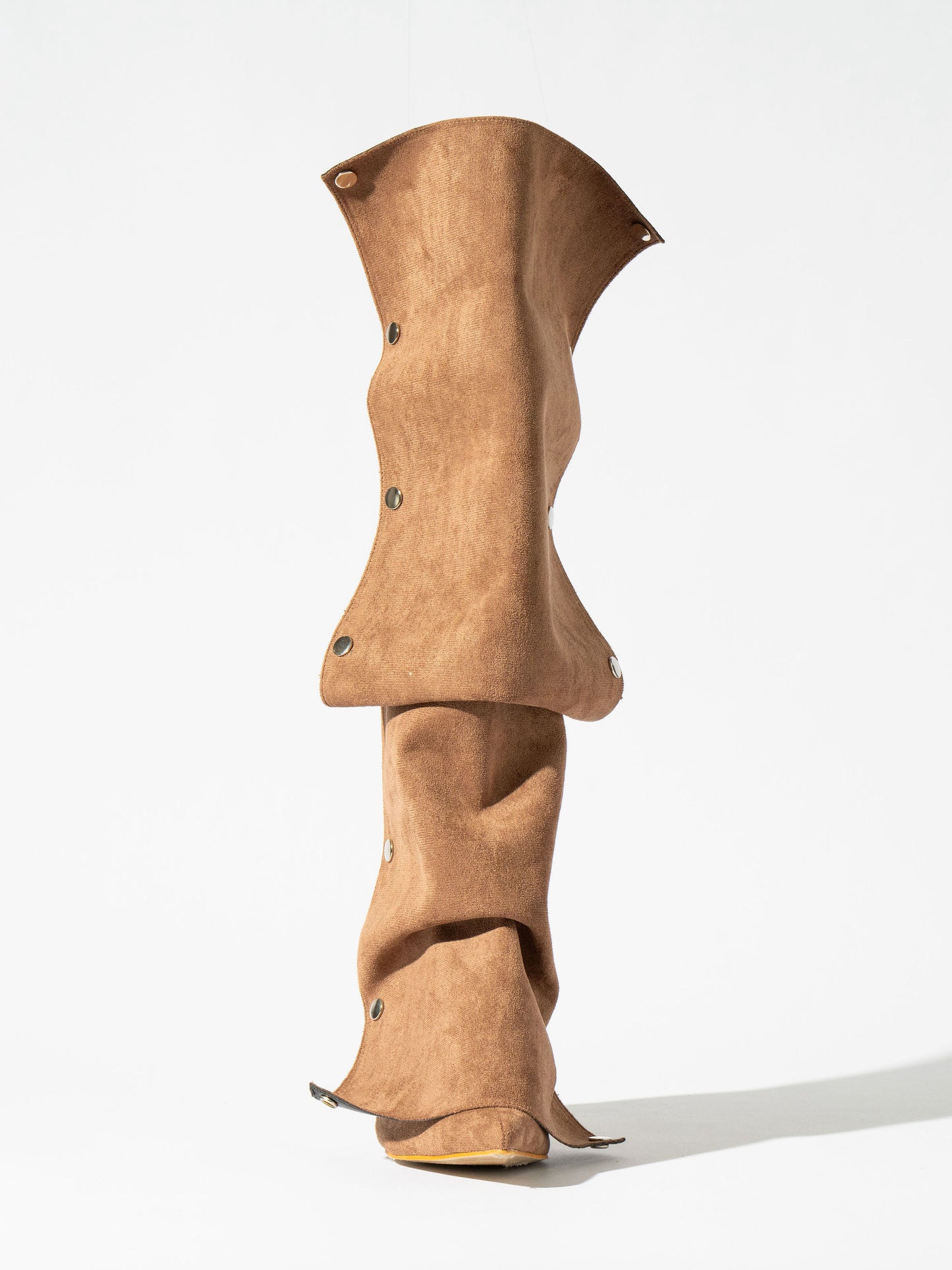 Fini Pointed Toe Buckle Detachable Boots - Carmel Brown