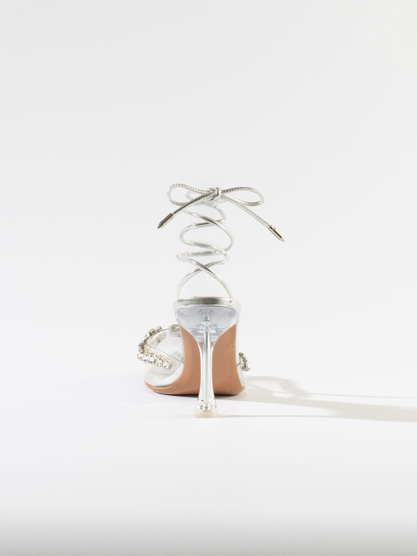 Wonderland Dimond Crystal Embellished Strappy 80MM Sandals - Clear