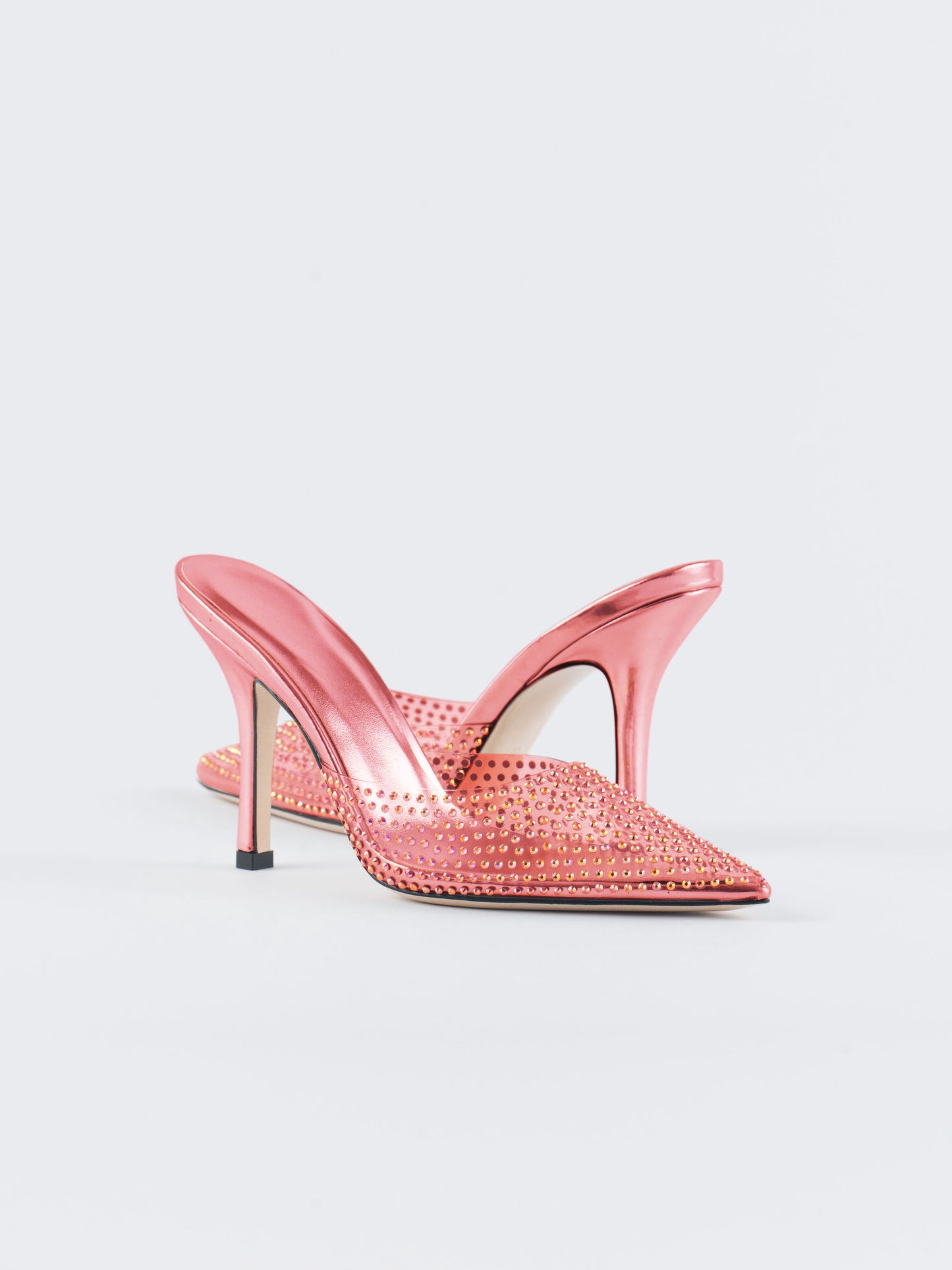 Moonlight Crystal Embellished Sandals - Peach