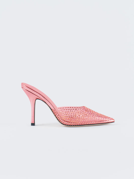 Moonlight Crystal Embellished Sandals - Peach