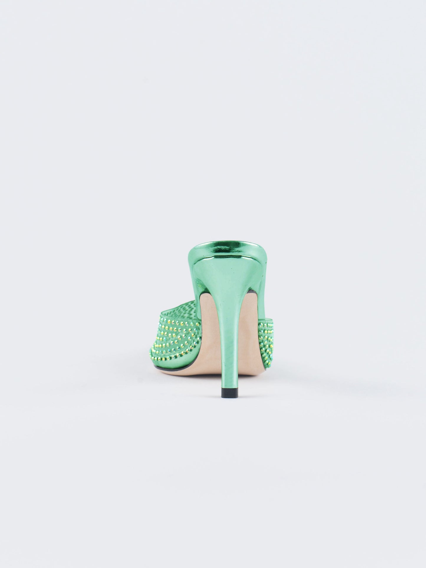 Moonlight Crystal Embellished Sandals - Ocean Green