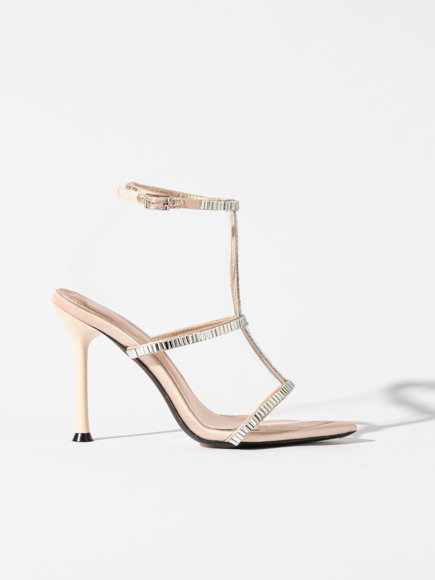 Victoria Strappy Crystal Sandals - Champagne Kisses