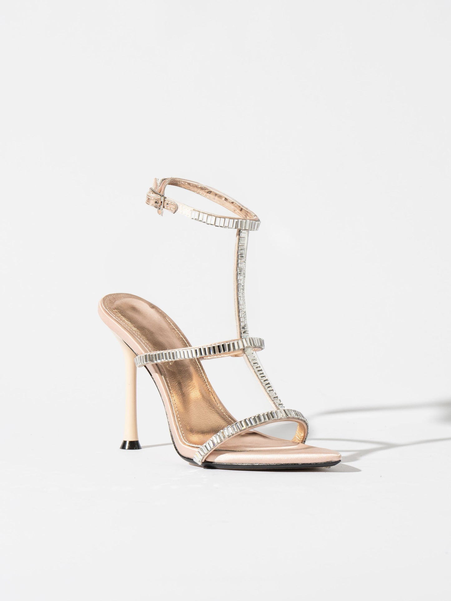 Victoria Strappy Crystal Sandals - Champagne Kisses