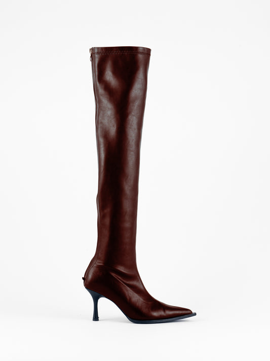 Pairs High Over the Knee High Boots - Brown Sugar