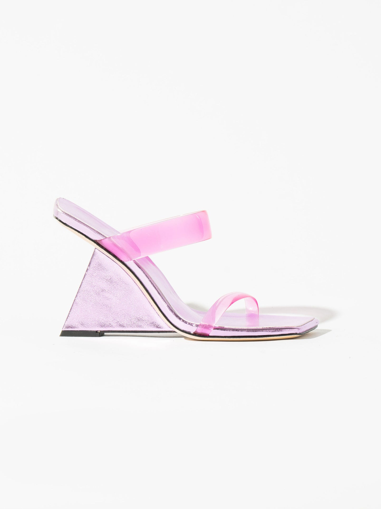 Caramella Geometric Wedge Mules - Fusion Pink