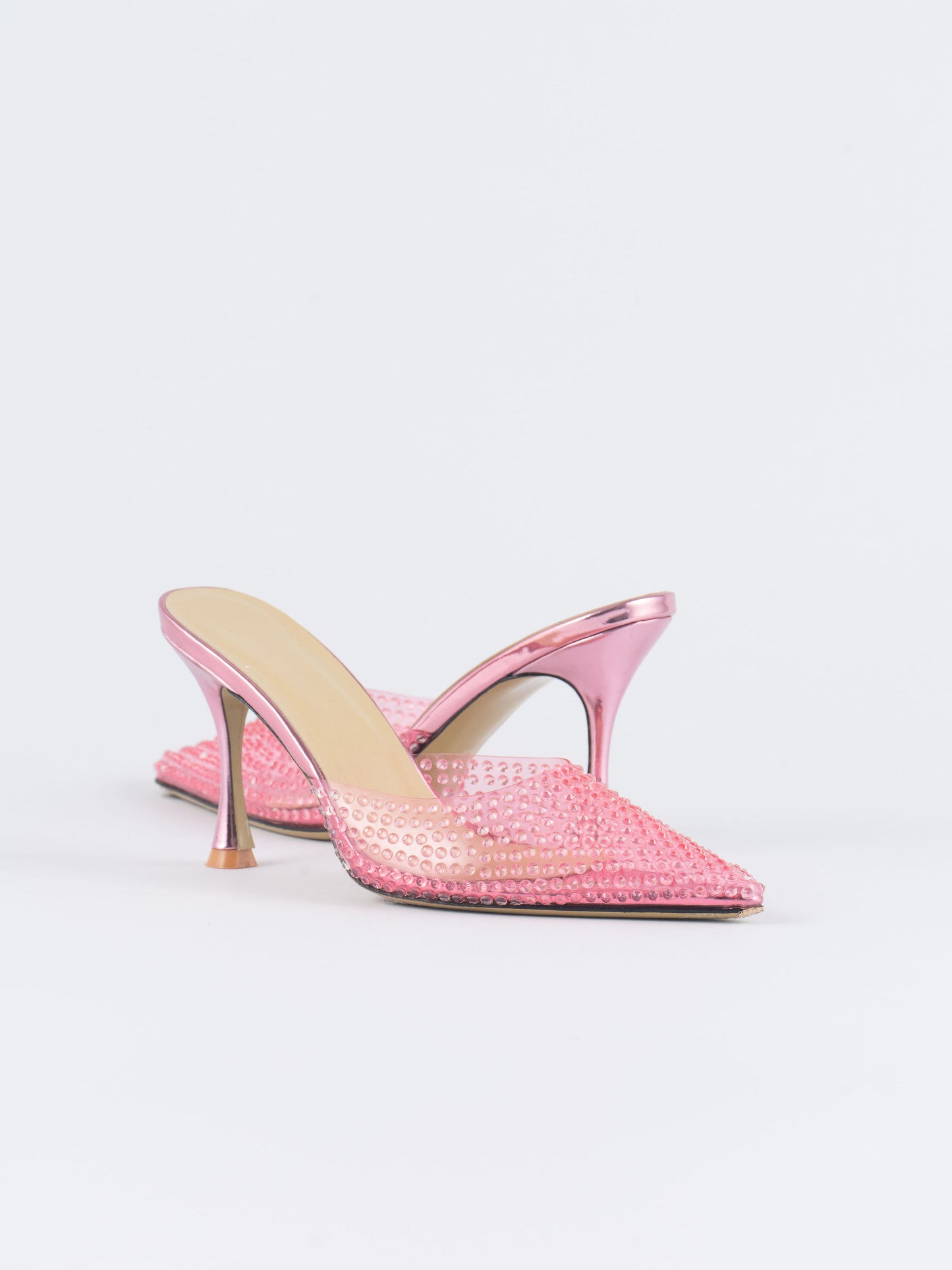 Moonlight Crystal Embellished Sandals - Baby Pink