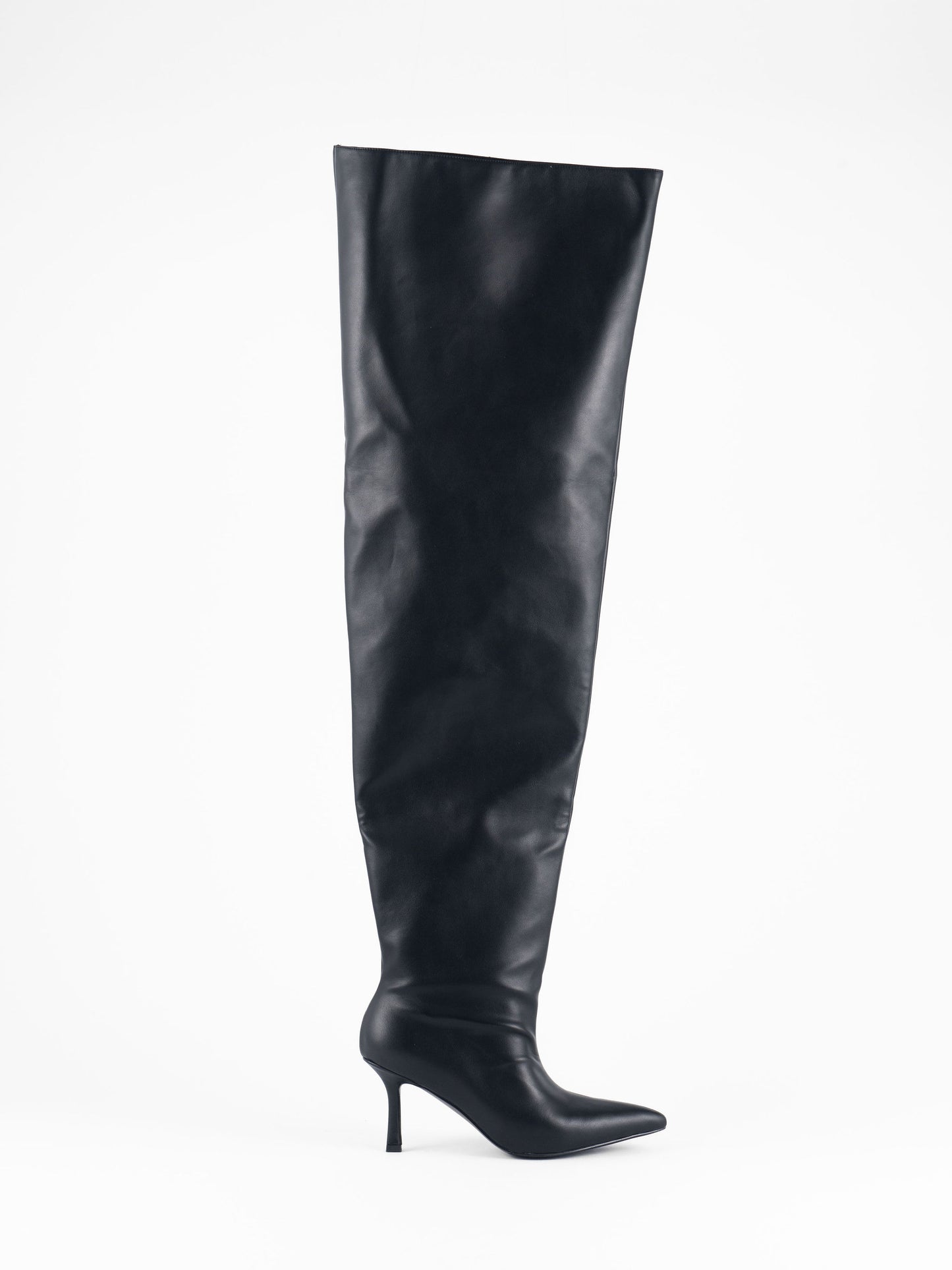 Young City Thigh High Trouser Boots - Black
