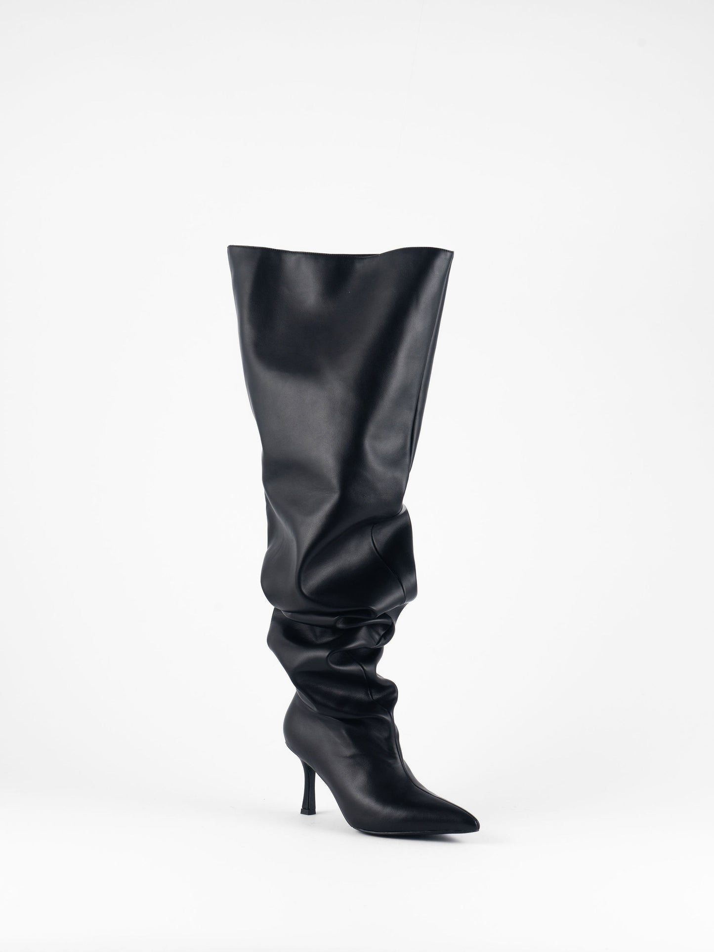 Young City Thigh High Trouser Boots - Black