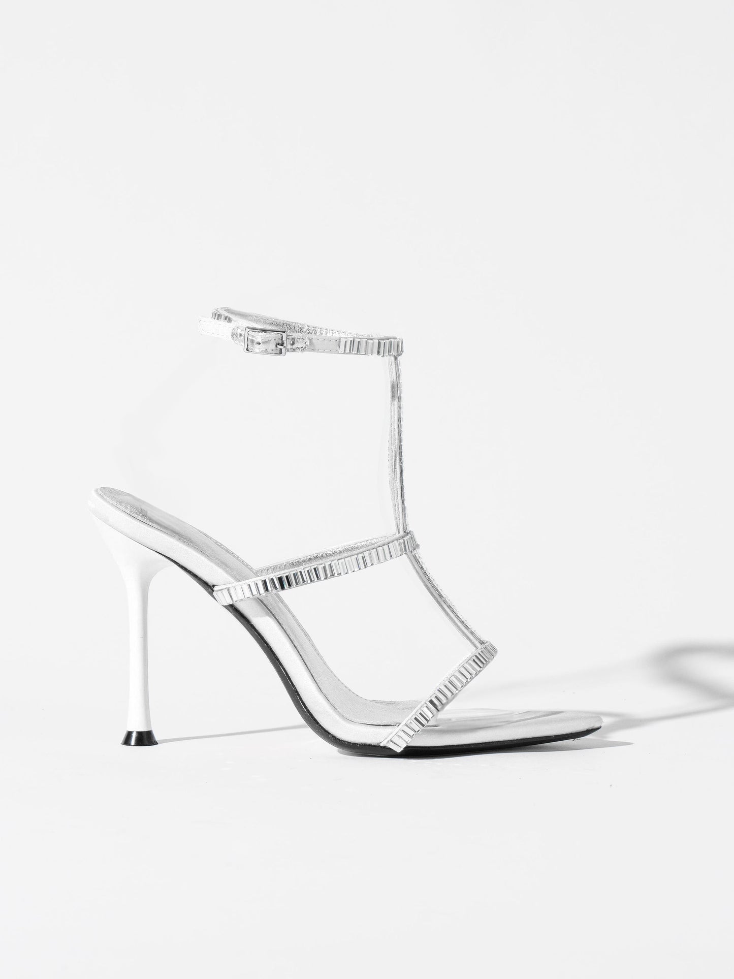 Victoria Strappy Crystal Sandals - Ivory