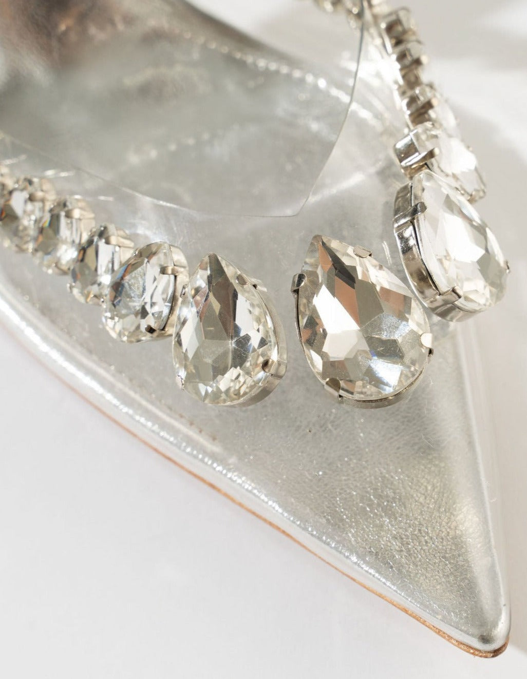 Wonderland Dimond Crystal Embellished Strappy 80MM Sandals - Clear